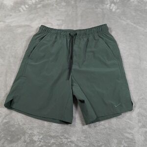 Nike Shorts Mens Small Green Athletic Running Gym Workout Zipper Pocket